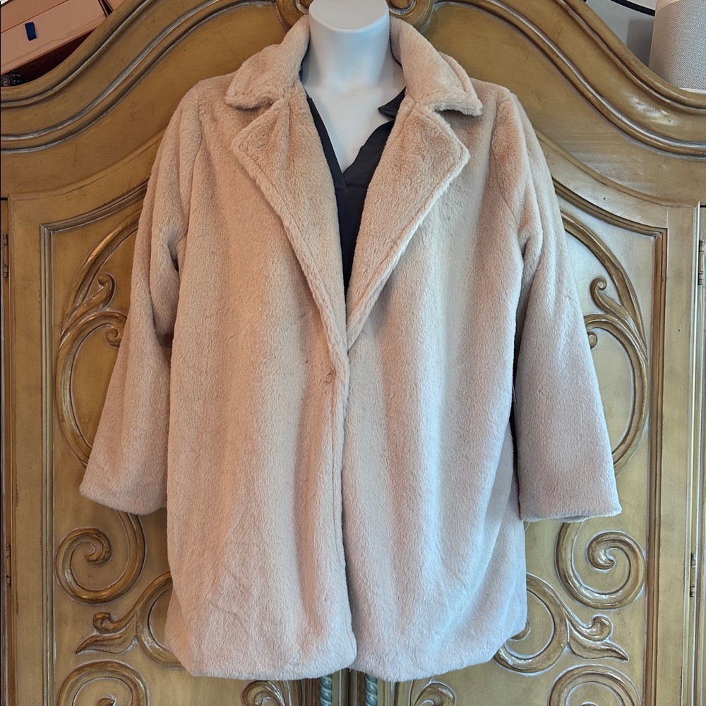 Angel Kiss Soft Blush Faux Fur Coat